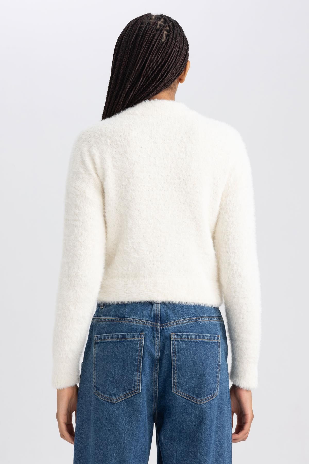 DeFacto-Strickpullover mit normaler Passform und halbem Rollkragenpullover A2012ax23cw 6
