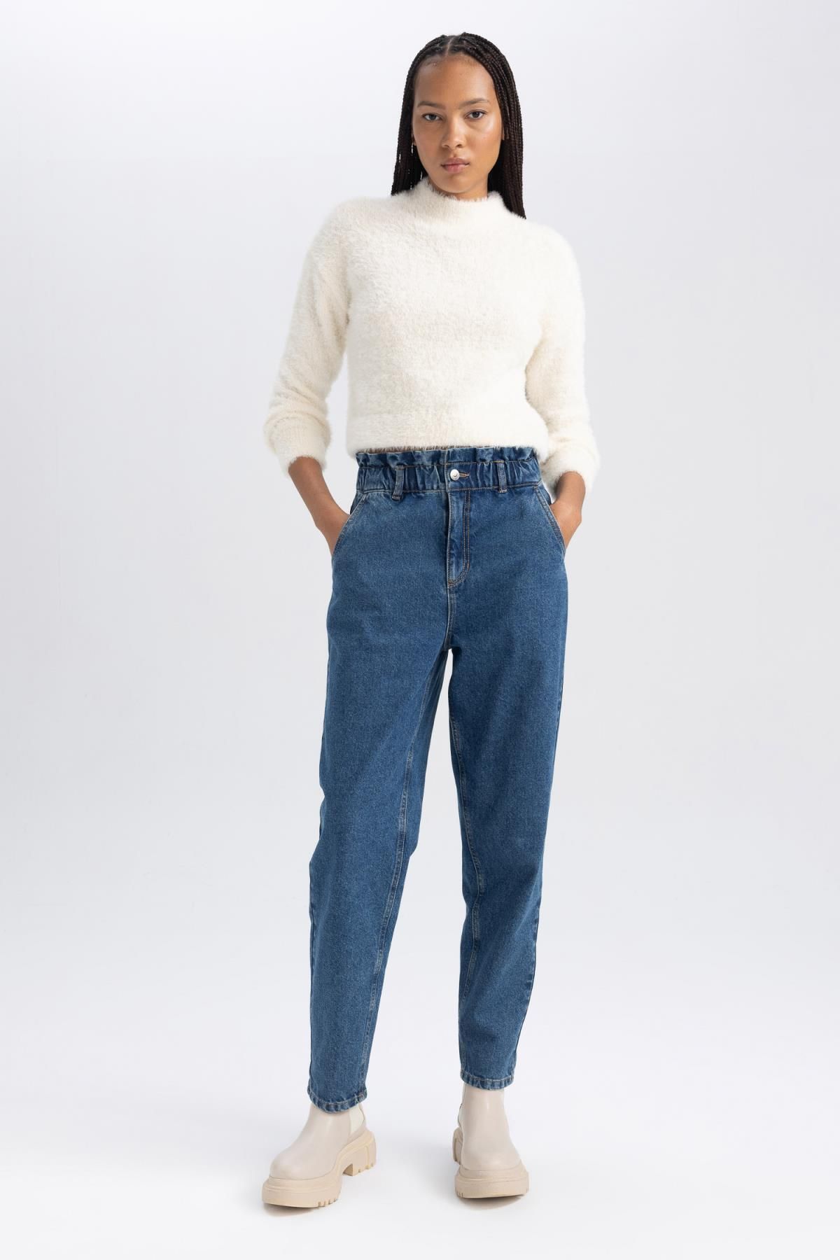 DeFacto-Strickpullover mit normaler Passform und halbem Rollkragenpullover A2012ax23cw 2