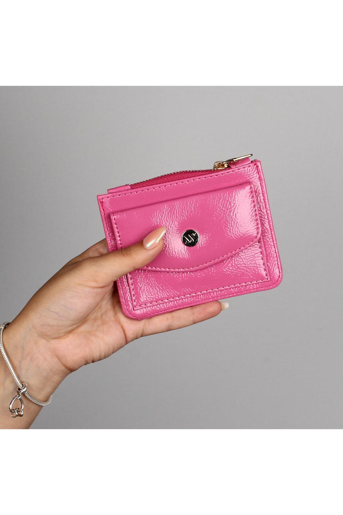 Women's Leather Wallet and Card Holder 1619 Pink