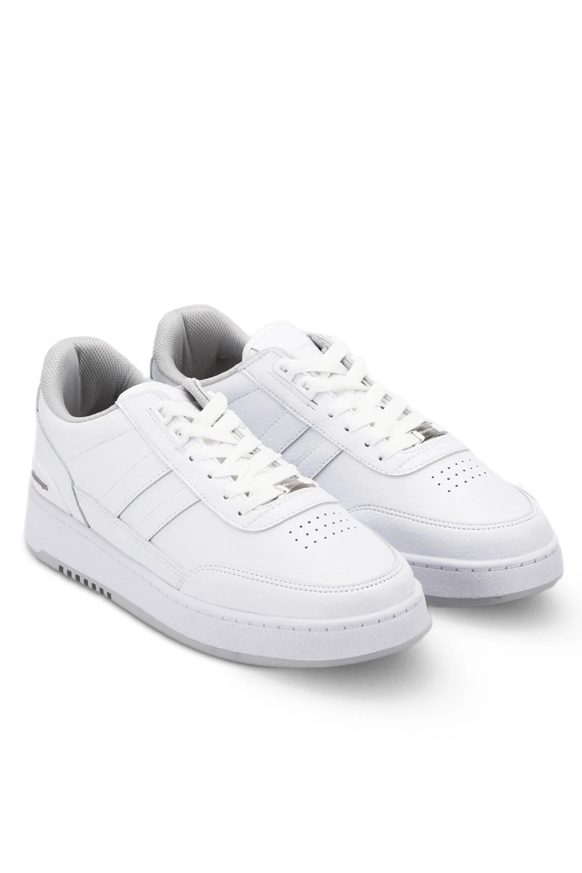 کفش اسنیکر اسلازنگر مردانه چرم مصنوعی سفید Old Skool راسته      کژوال/روزمره | Slazenger SA23LE019-000RİO - تصویر 2