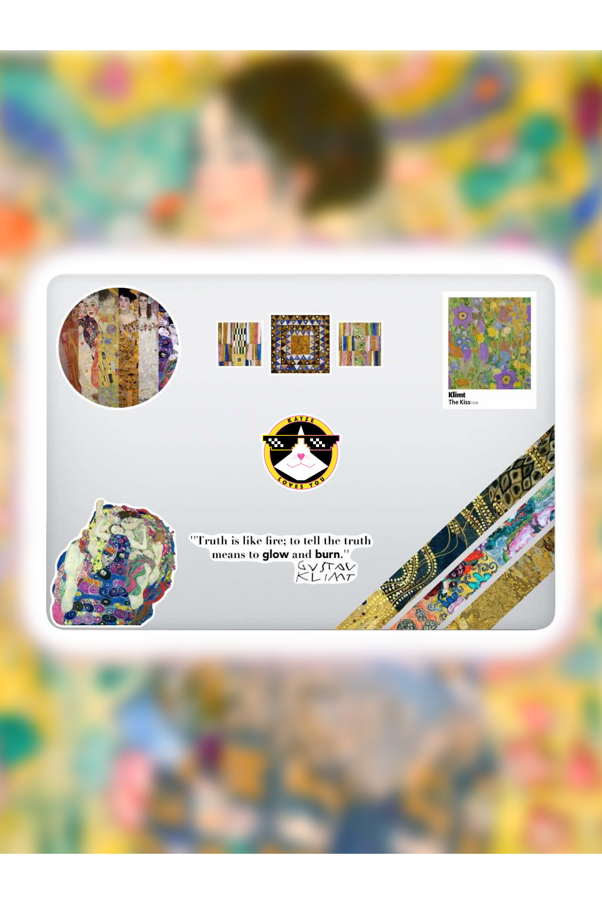Katze Stickers Gustav Klimt Art Sanat Temalı Bilgisayar Laptop Defter ...