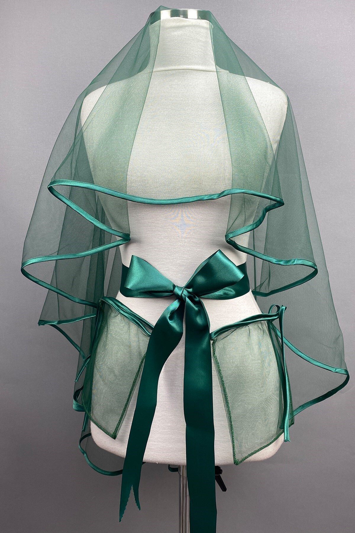 Bridal Accessory Bridal Veil with Green Cloth Henna Face Cover – Bridal Accessory, Stylish Design – Bridal White
