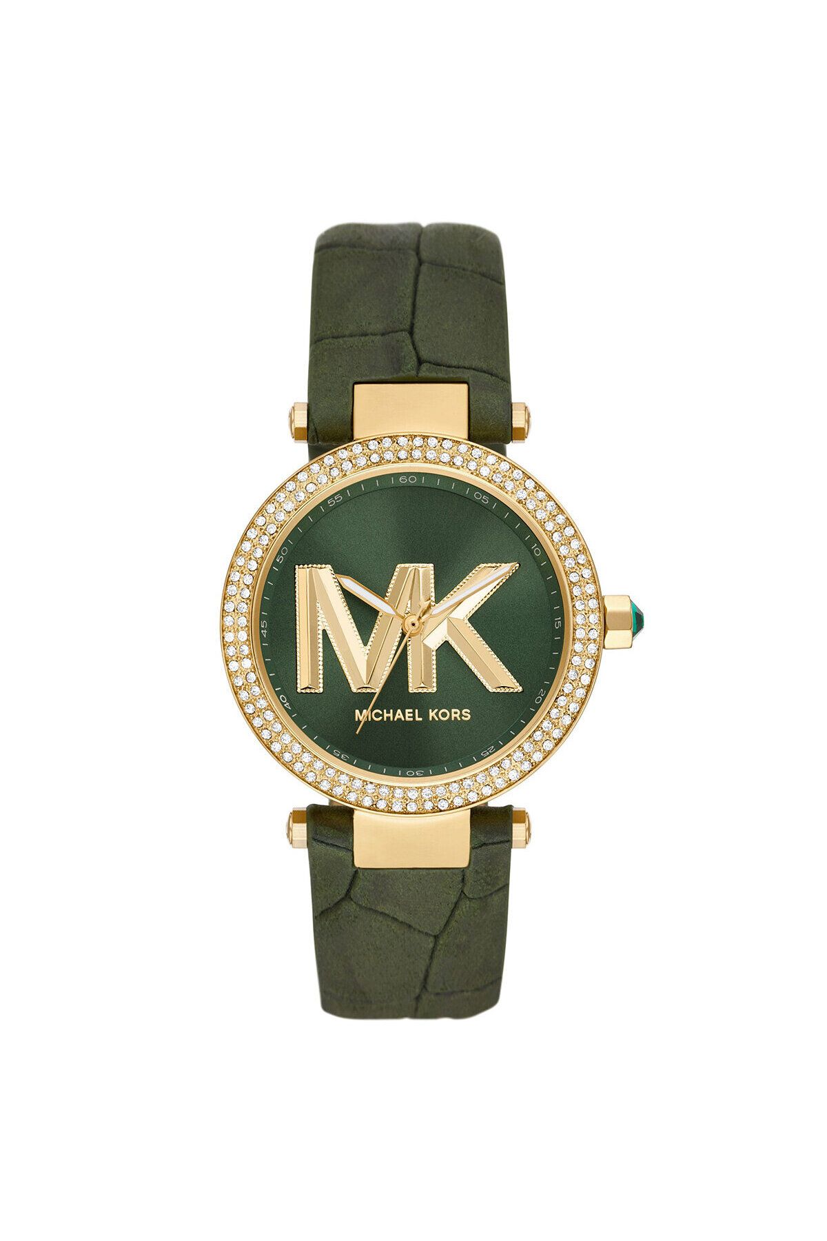 Green michael shop kors watch