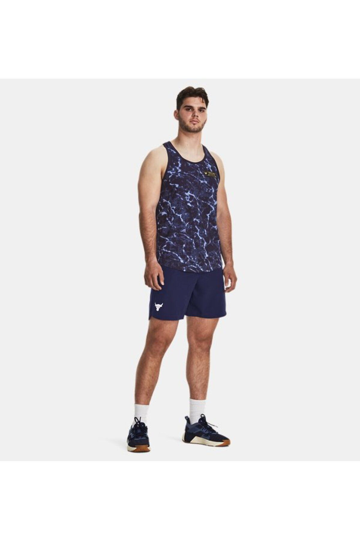 شورت ورزشی آبی مردانه بافندگی اورجینال Under Armour