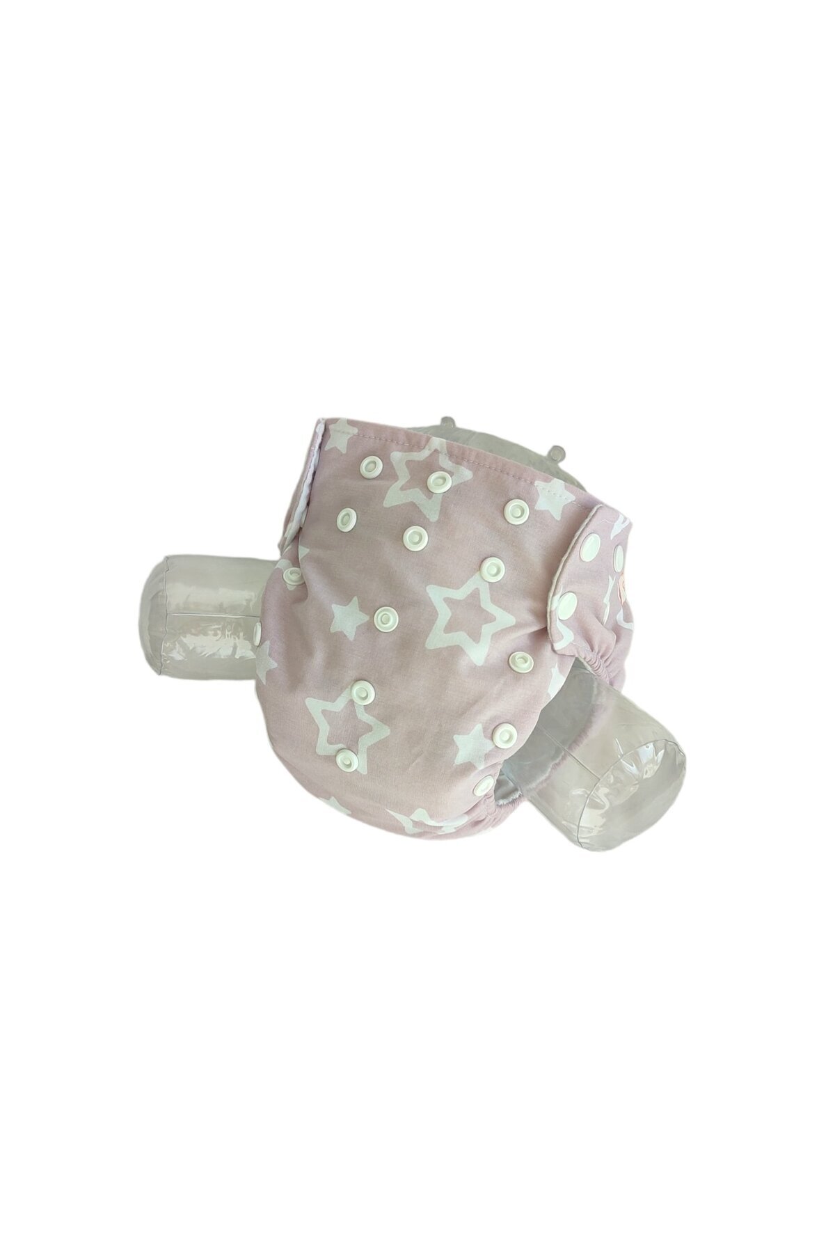 BEZHANE Baby Çıt Çıtlı Yıkanabilir Bebek Bezi Pembe Beyaz Yıldızlı NO:2 (8kg-18kg) fotoğrafı 2 (önizleme)
