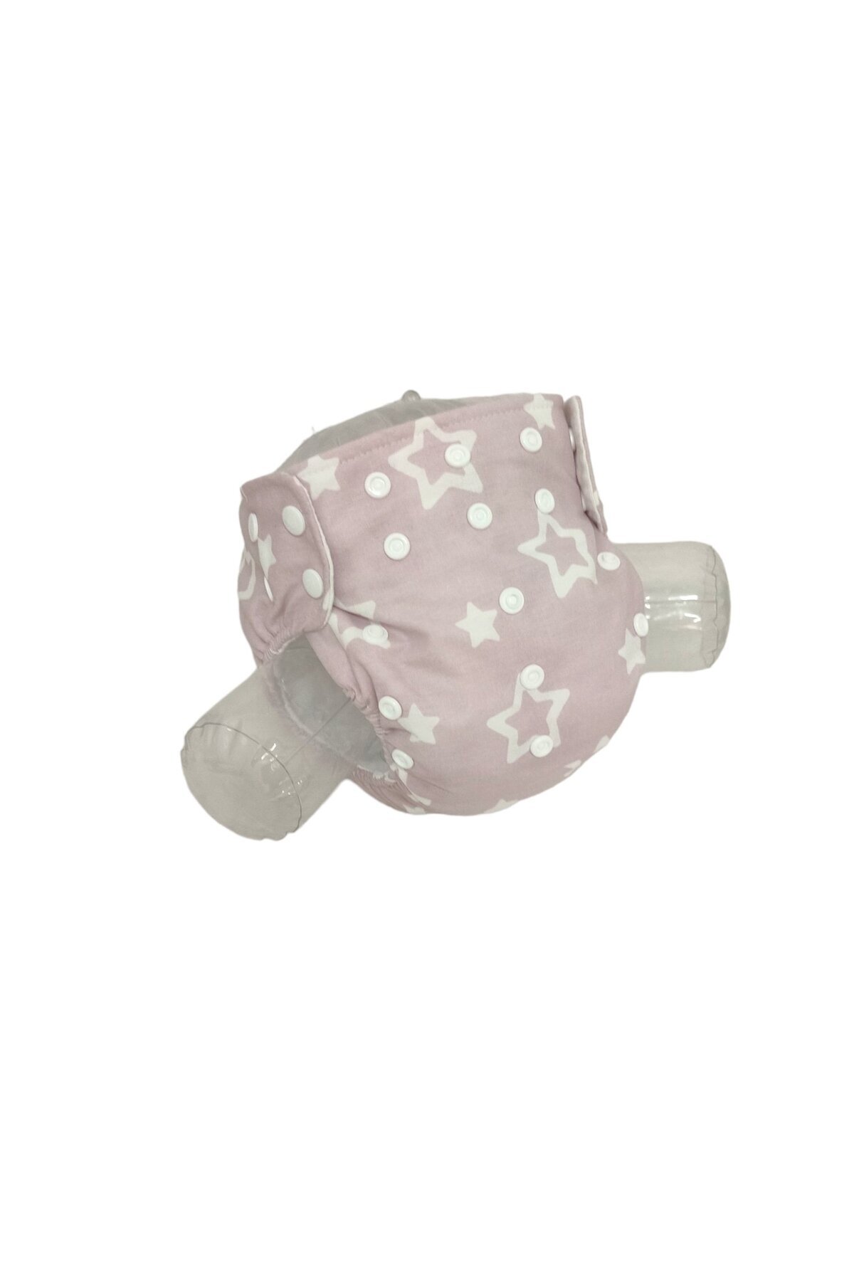 BEZHANE Baby Çıt Çıtlı Yıkanabilir Bebek Bezi Pembe Beyaz Yıldızlı NO:2 (8kg-18kg) fotoğrafı 5 (önizleme)