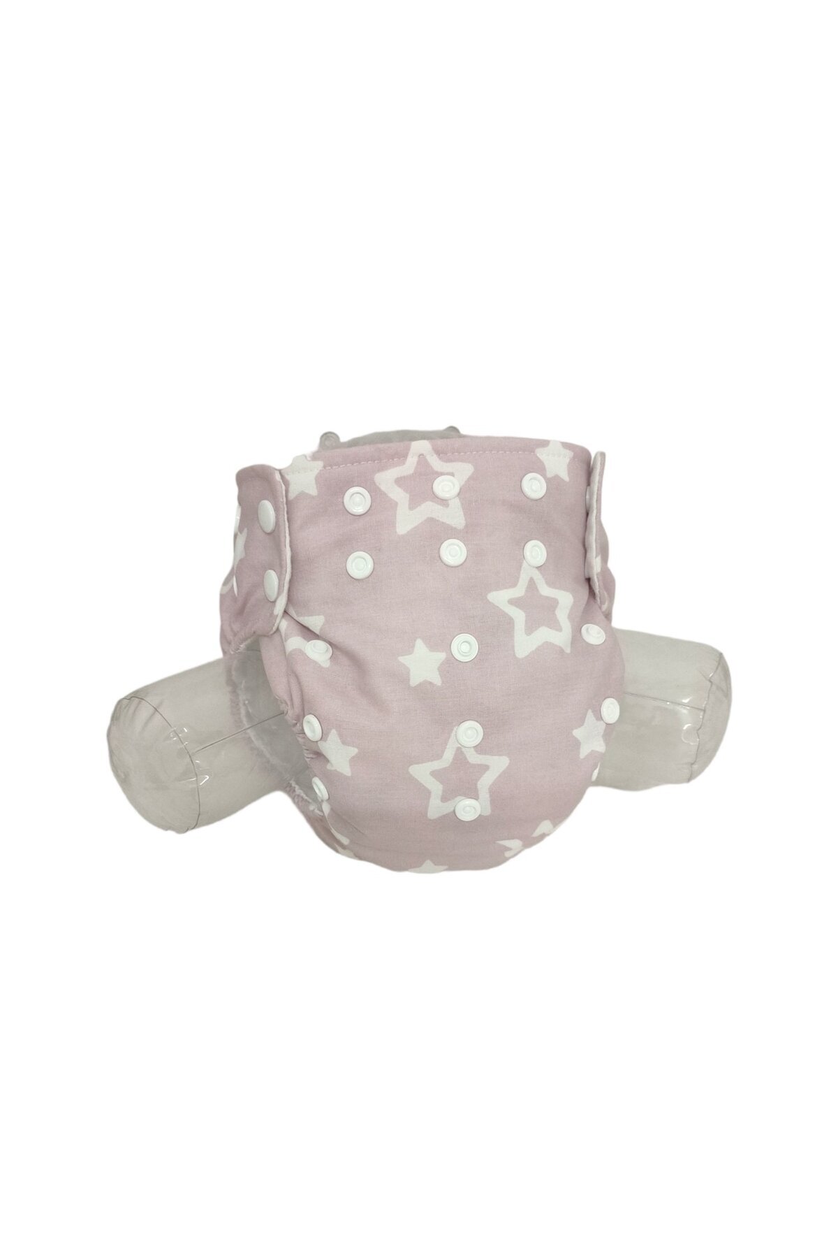 BEZHANE Baby Çıt Çıtlı Yıkanabilir Bebek Bezi Pembe Beyaz Yıldızlı NO:2 (8kg-18kg) fotoğrafı 3 (önizleme)