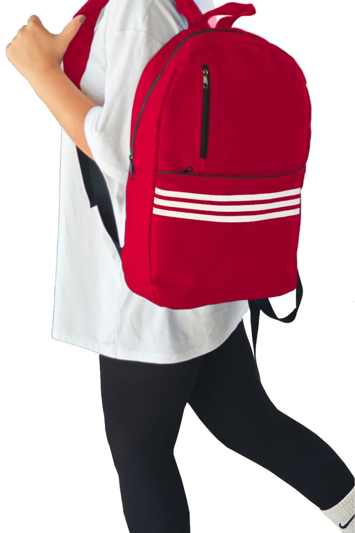 Moda West Unisex Stripe Printed Waterproof Fabric 3 Compartment