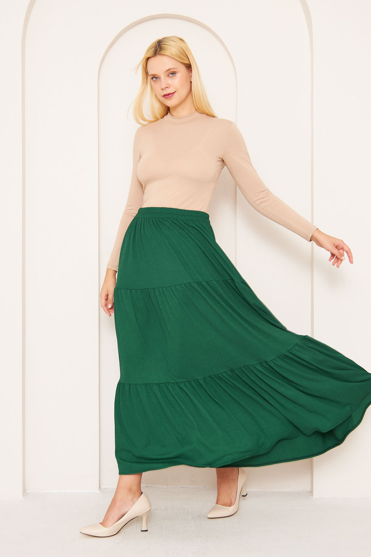 Green maxi skirt hijab online