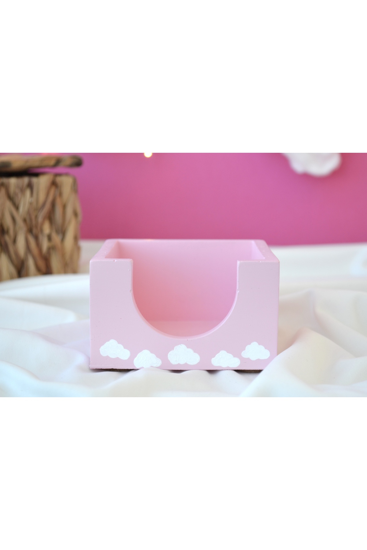 Bİ DOLU DÜKKAN Bulutlu Bloknotluk & Not Kağıtlığı & Masaüstü Organizer
