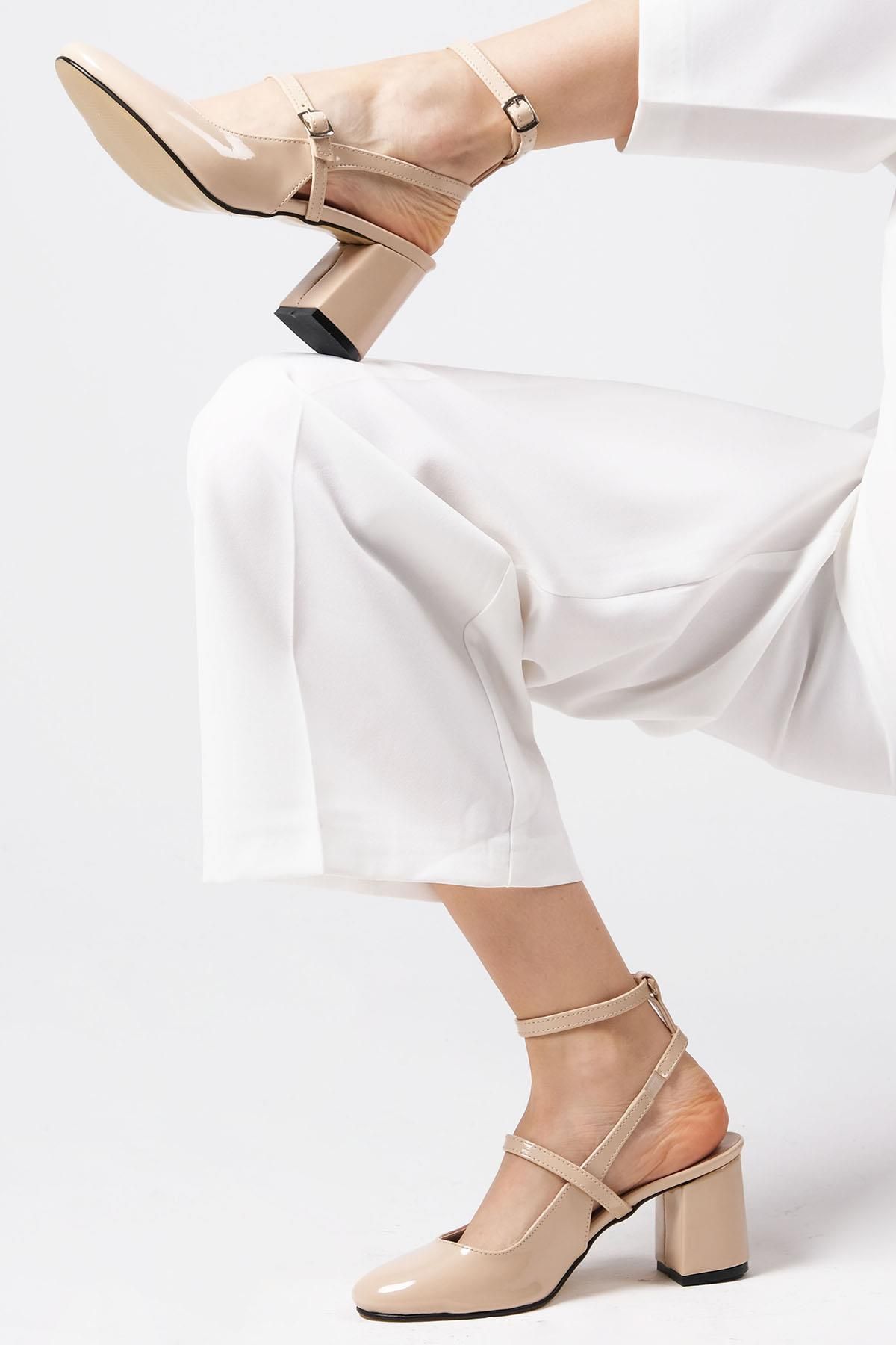 Mio Gusto-Inessa Nude offene Damenschuhe mit Absatz 2