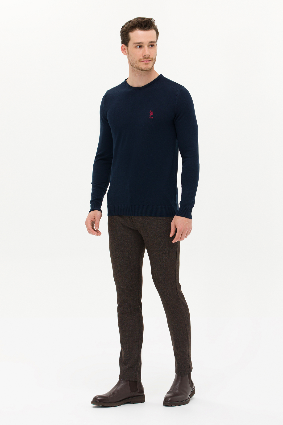 بافت و پلیور مردانه آبی سرمه ای یو اس پولوU.S. Polo Assn. | G081GL0TK.000.1629648 اورجینال - تصویر 4