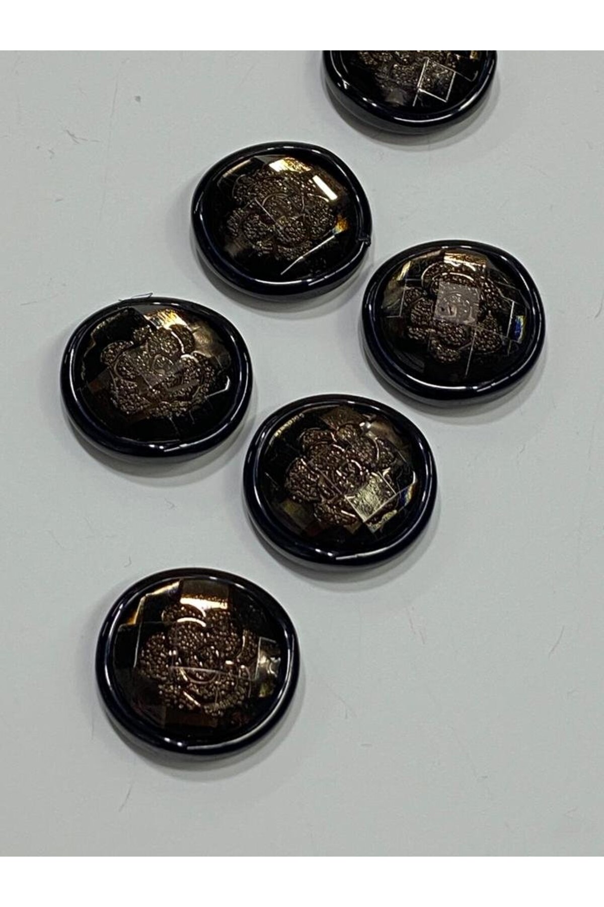 Jacket and Sleeve Buttons Italian Button Set of 6 Dark Brown 2 CM d2002
