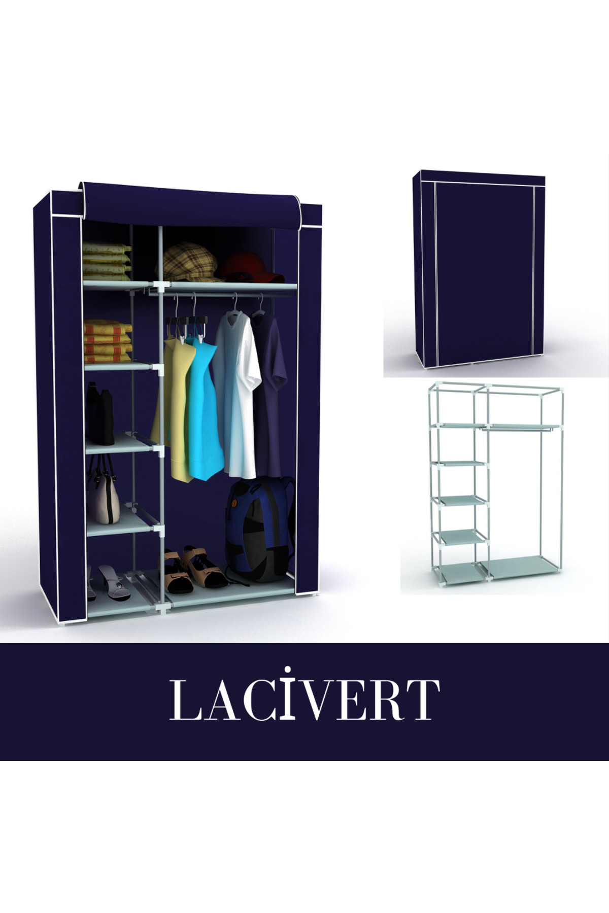 Single Side Shelf Plastic Cloth Wardrobe Fabric Wardrobe