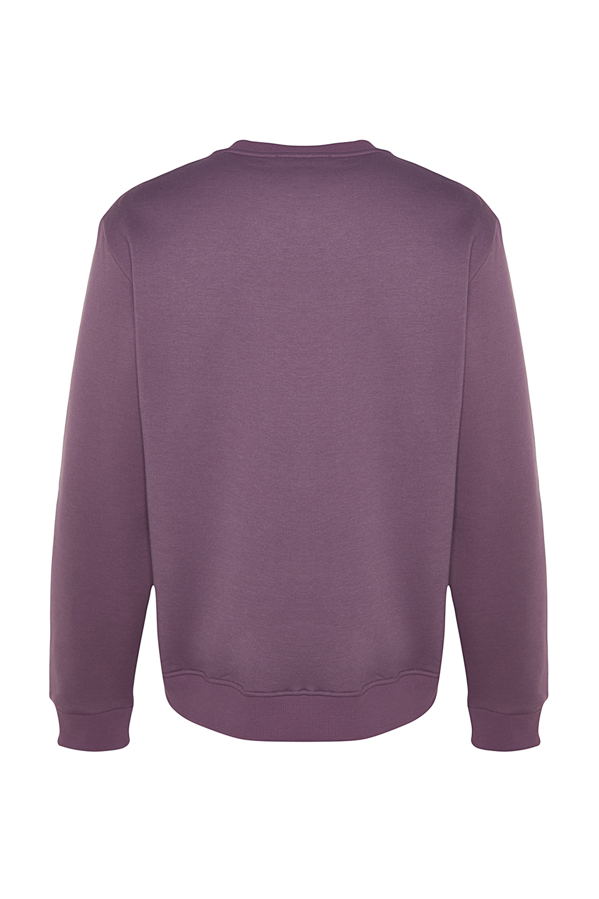 Trendyolmilla  Lila Regular/Normal Kesim Yazı Baskılı İçi Polar/Sıcak Tutan Sweatshirt TMNAW24SW00188 - Görsel 7