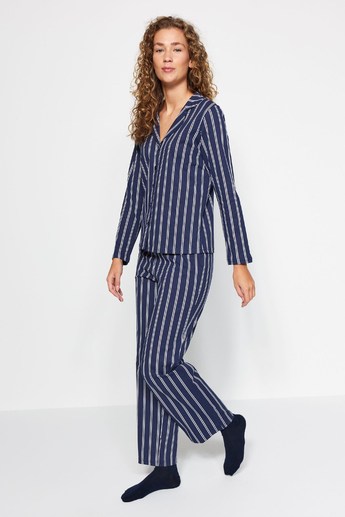 DOWRY Pajama Set - Dark blue - Trendyol