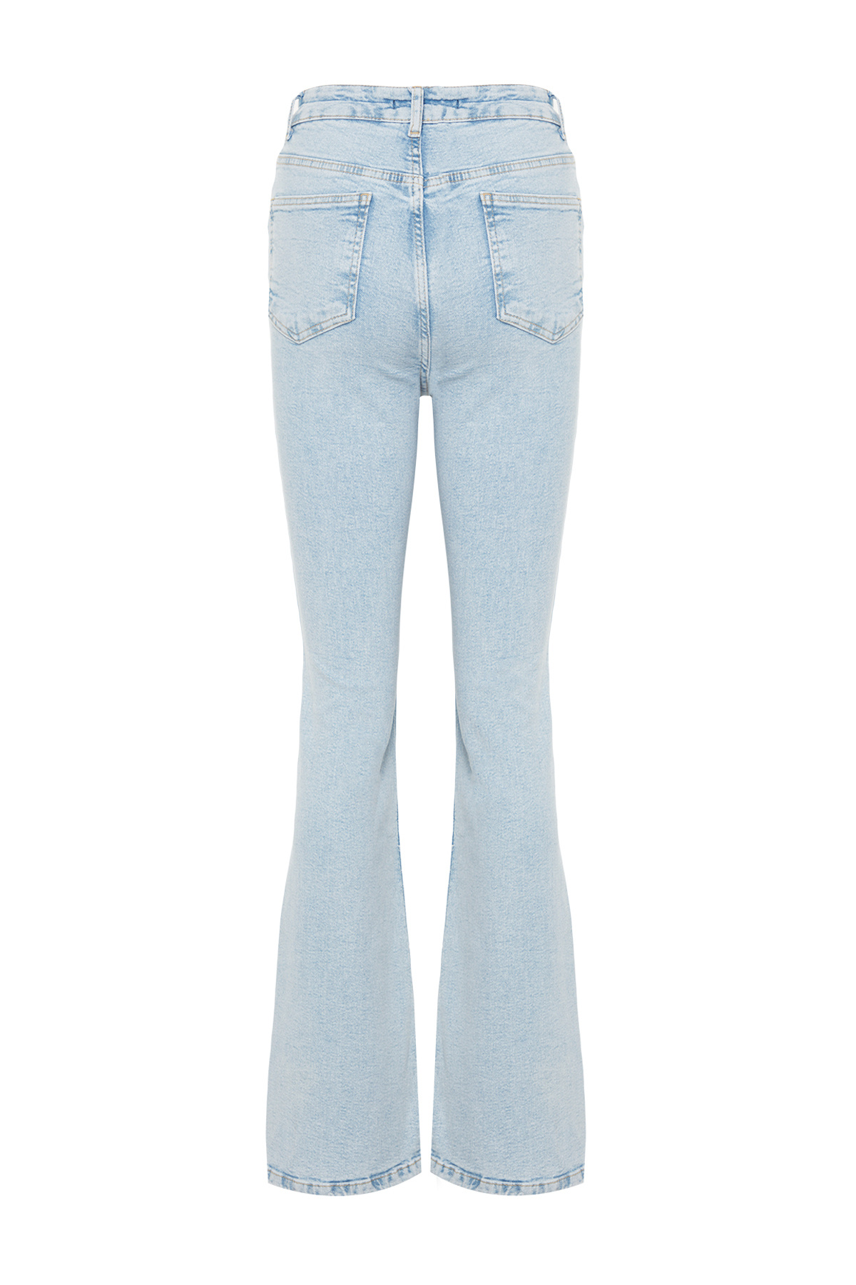 Trendyolmilla  Açık Mavi Yüksek Bel Orta Esnek Flare Jeans İspanyol Paça TWOAW24JE00083 - Görsel 10