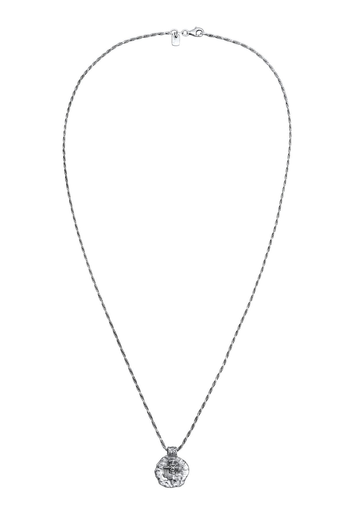 925 - Münze Silber Antik Kreuz Trendyol Halskette Oxidiert Herren KUZZOI