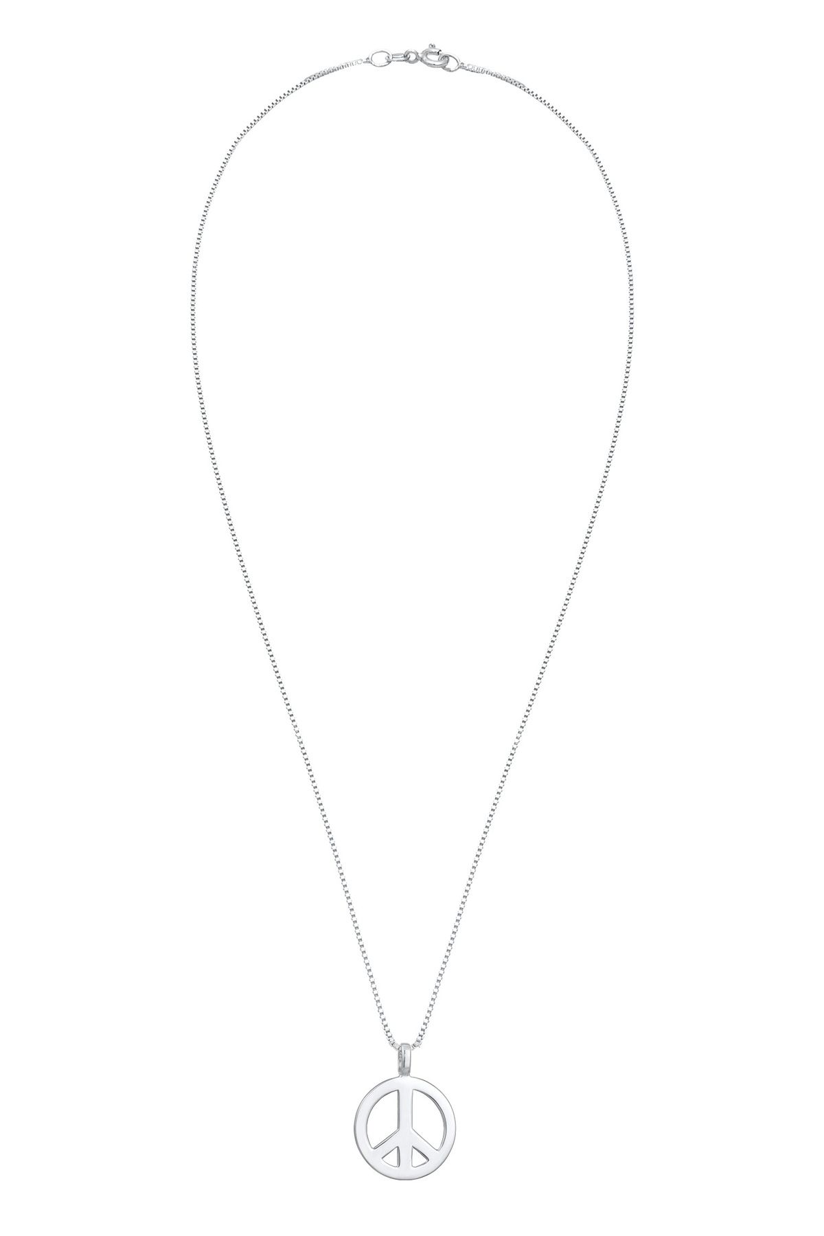 KUZZOI Halskette Herren Peace - Frieden Massiv Trendyol Silber 925