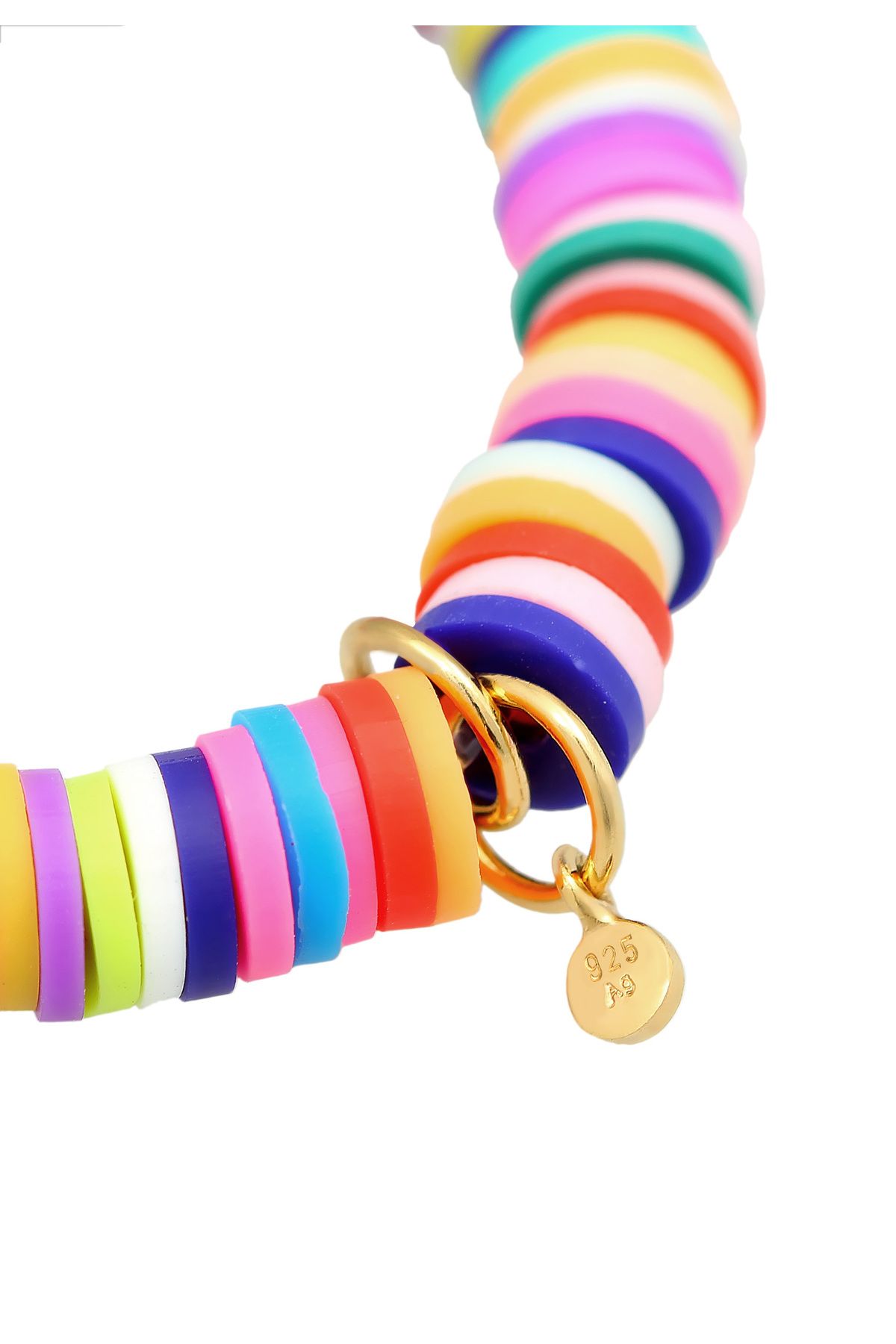 ELLI-Heishi Perlen Bunt Kauri Muschel – 925 Silb Armband 3
