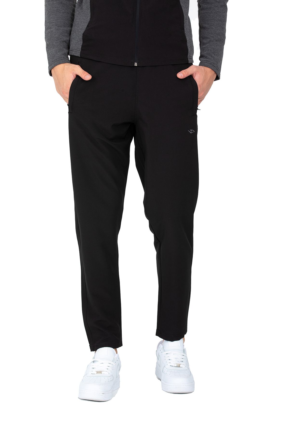 DYNAMO-Men's Anthracite Stand Collar Straight Leg Garni Fabric Tracksuit Set AS-312 12