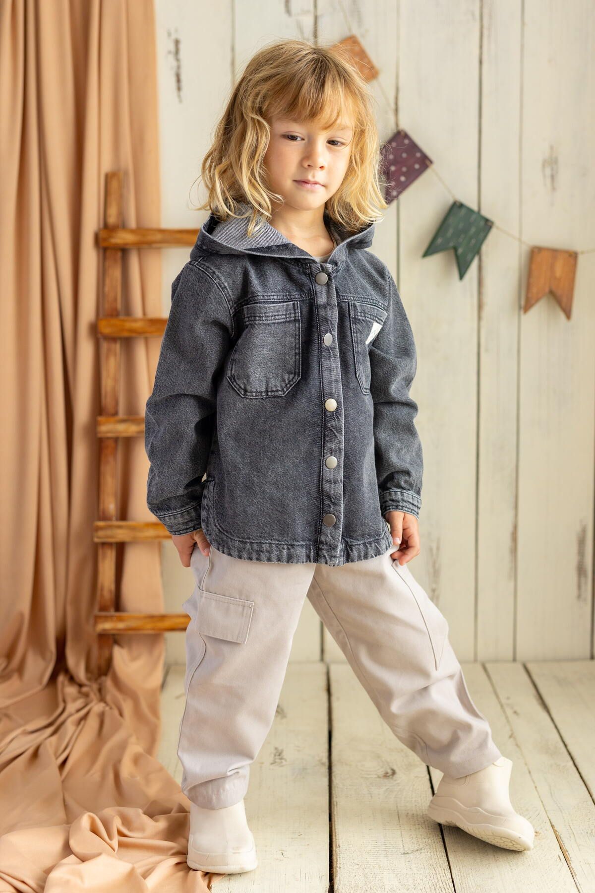 Denim outlet jacket kid