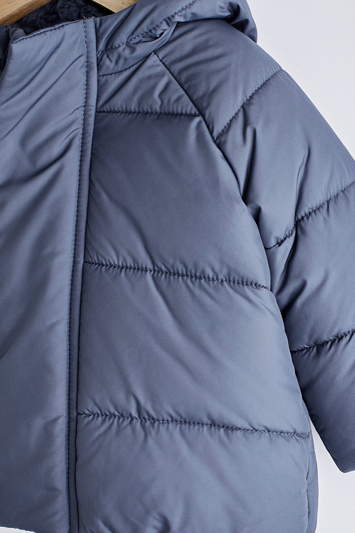 Next Baby Lacivert Polar Astarlı Su Geçirmez Kapüşonlu Mont fotoğrafı 3 (önizleme)