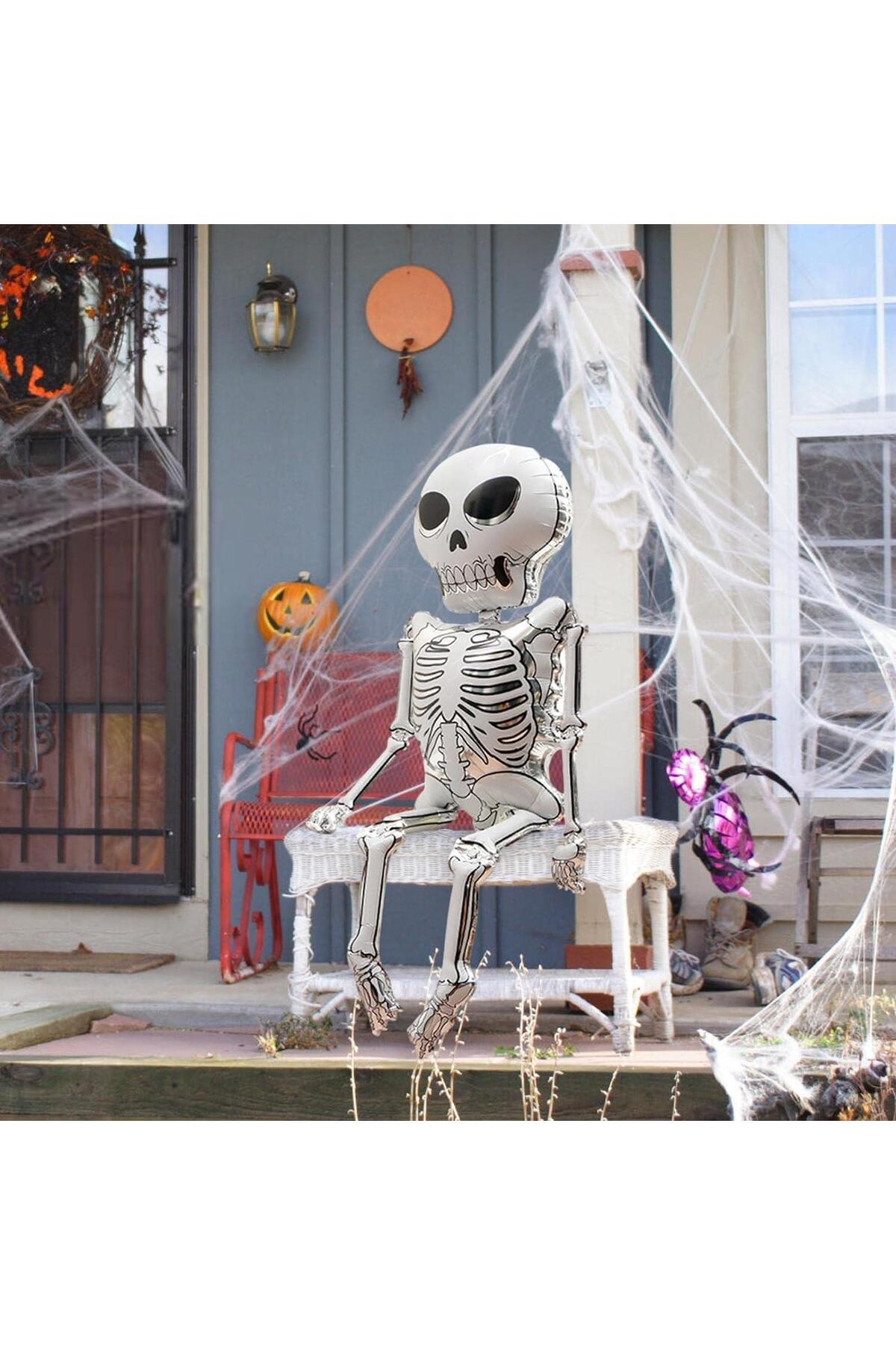 Patladı Gitti Halloween Cadılar Bayramı İskelet Büyük Boy Folyo Balon