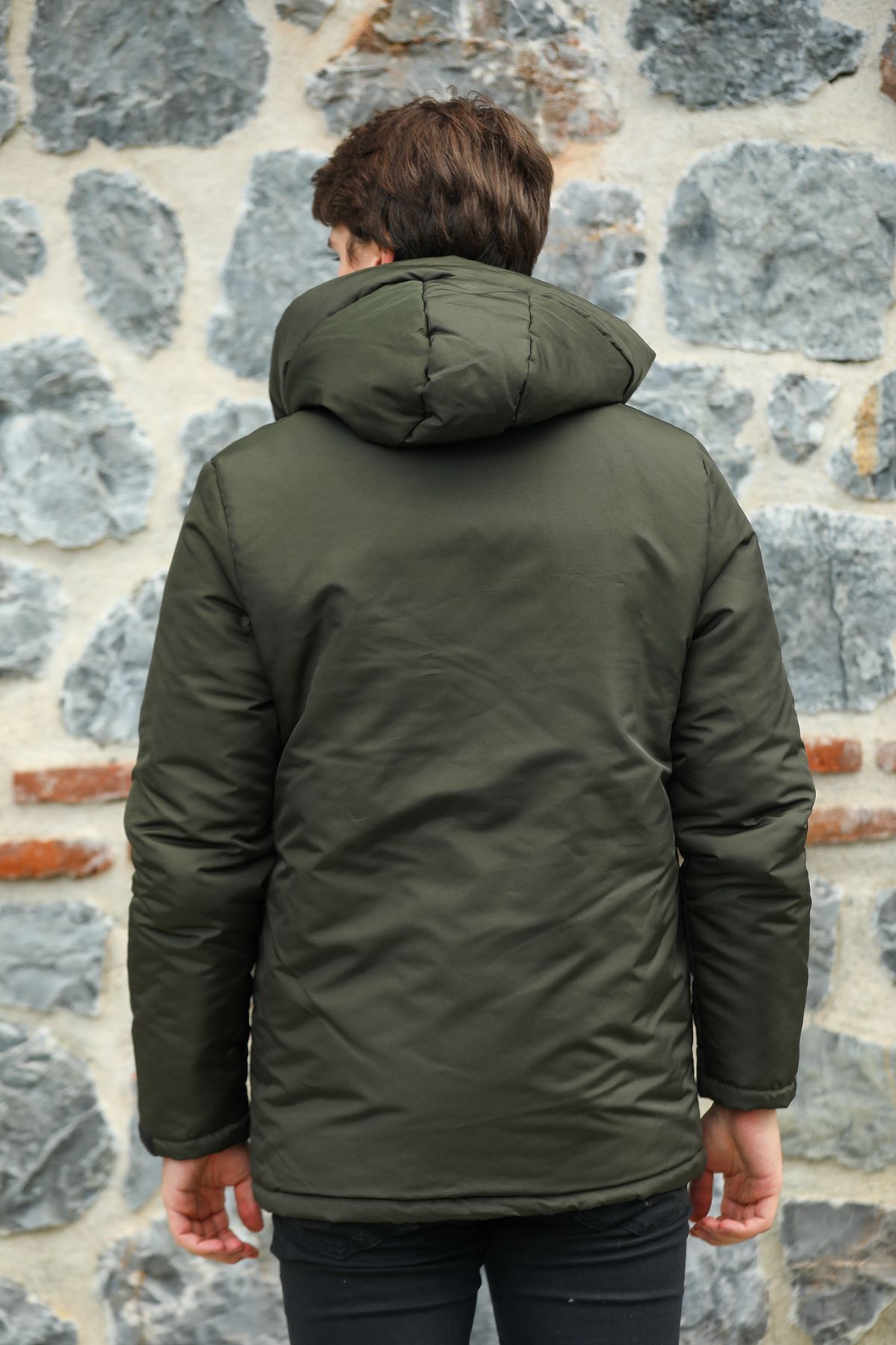 Fuga Ibiza Men s Khaki Fleece Water and Windproof Hooded Winter