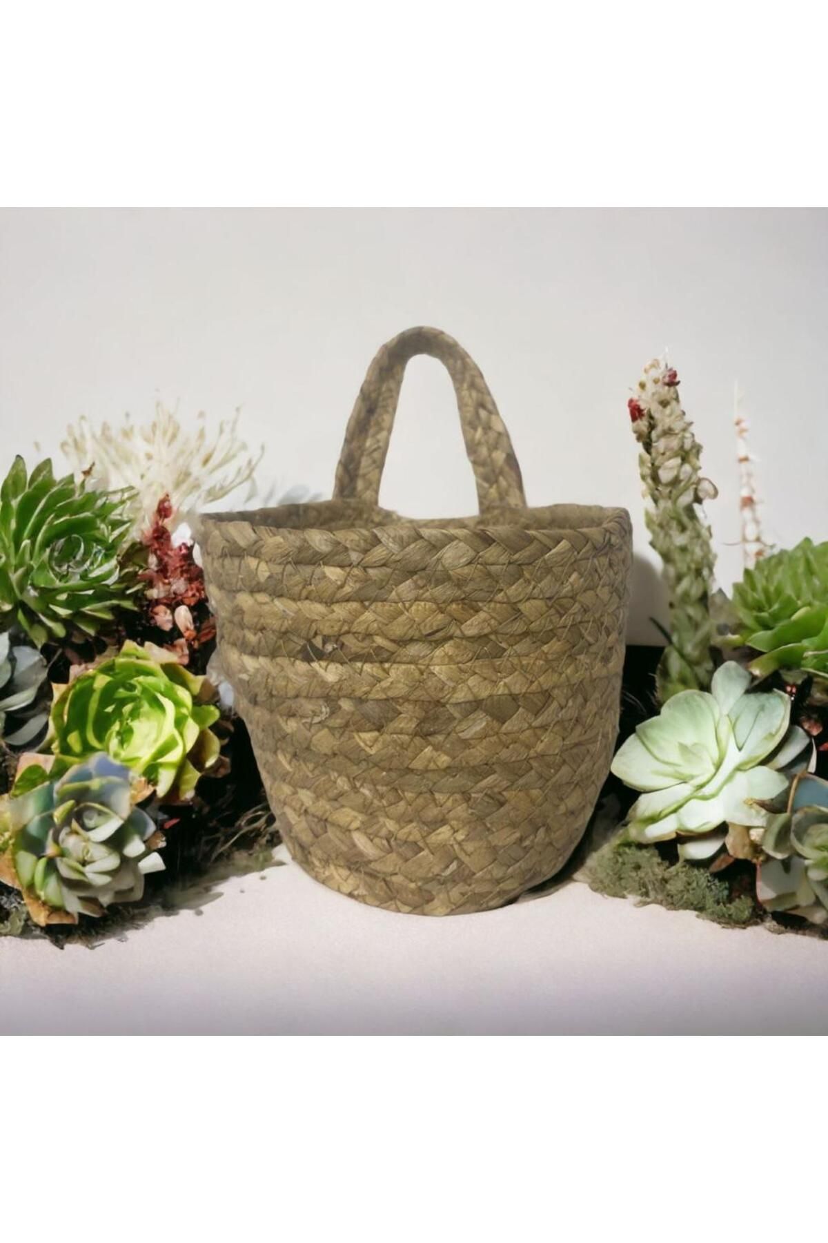 T.Concept-T. Concept Rattan Wicker Basket - مقبض واحد، خيط وتفاصيل تنظيم، سلة تعليق متعددة الأغراض 4