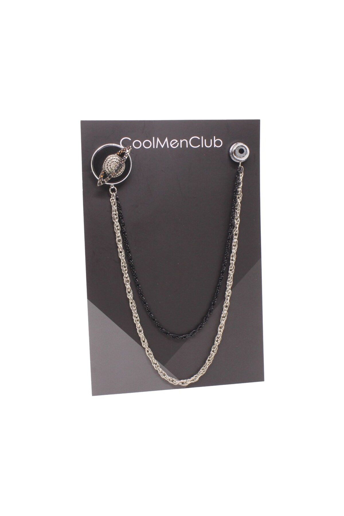 COOLMENCLUB Erkek Gri Satürn Ceket Yaka İğnesi