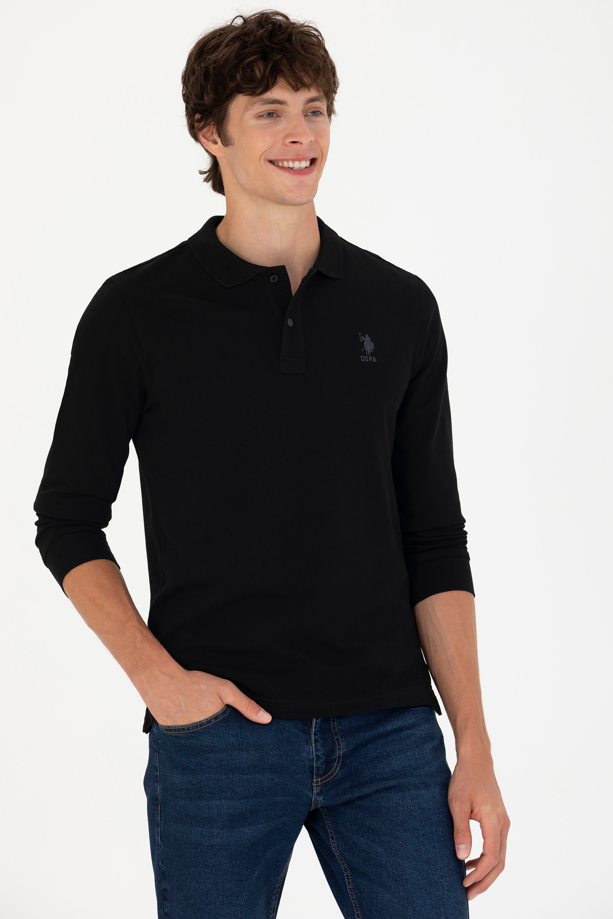 سویشرت مردانه مشکی یو اس پولو | G081GL082.000.1639077 اورجینال - تصویر 2