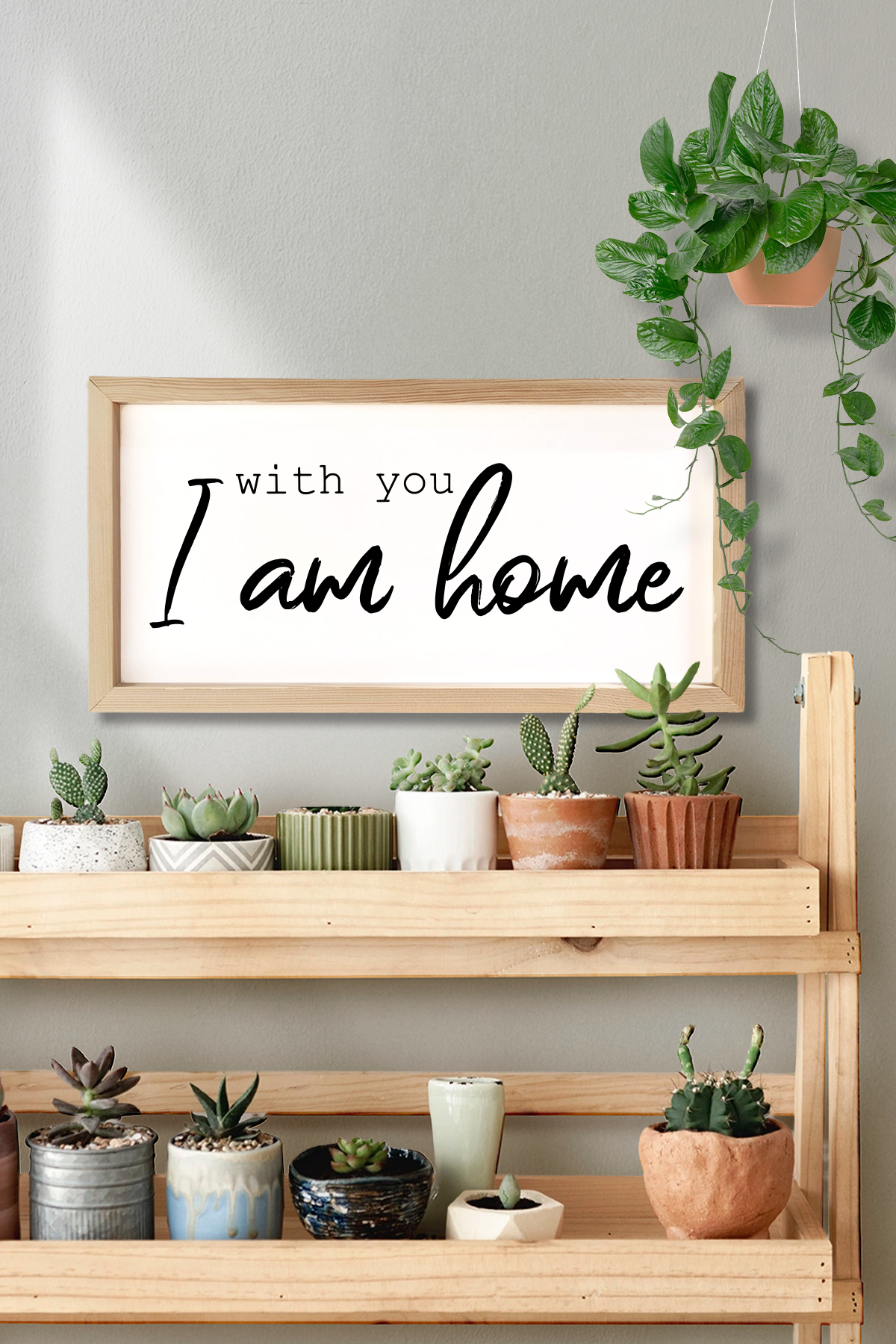 Bedroom With You I Am Home Wooden Frame