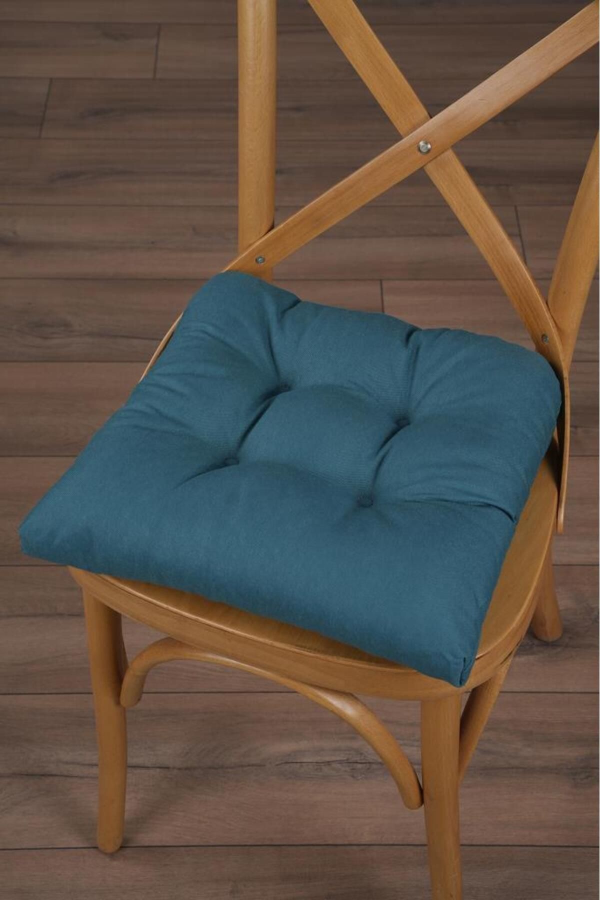 ALTINPAMUK-Scaun pufos auriu verde smarald - cu cusături speciale și șireturi 40x40cm 1