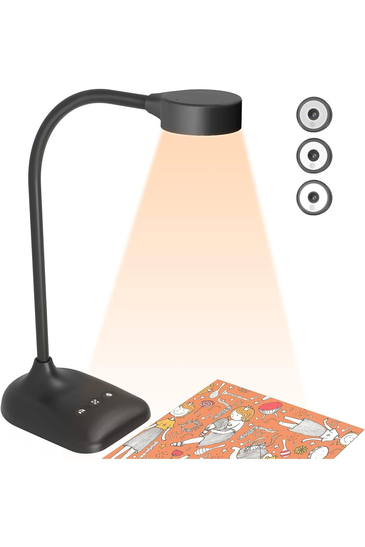 kitchbai USB belge kamerası, LED lambalı PC kamerası, görüntü tersine çevirme, katlama, zoomlu