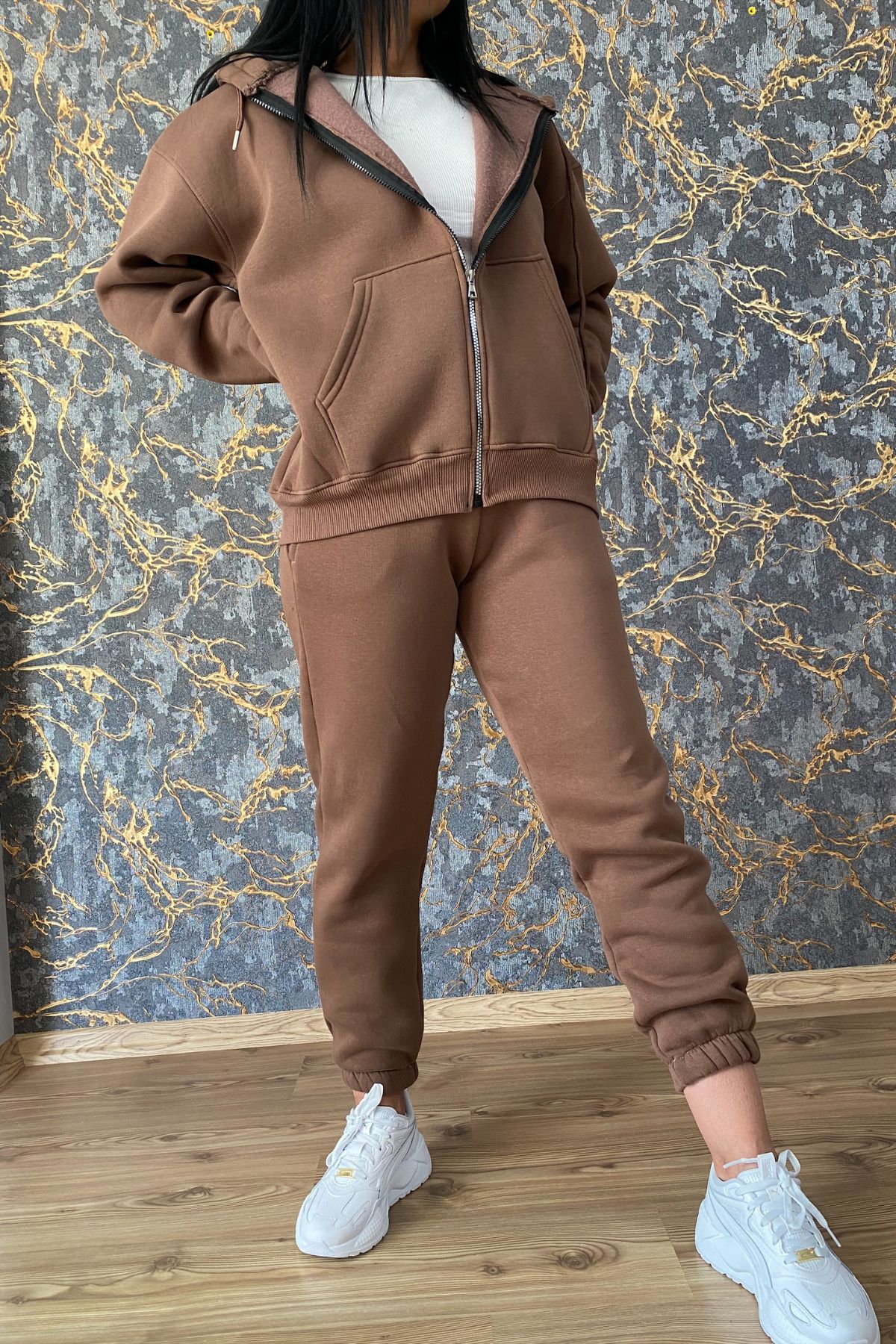 Brown tracksuit womens online