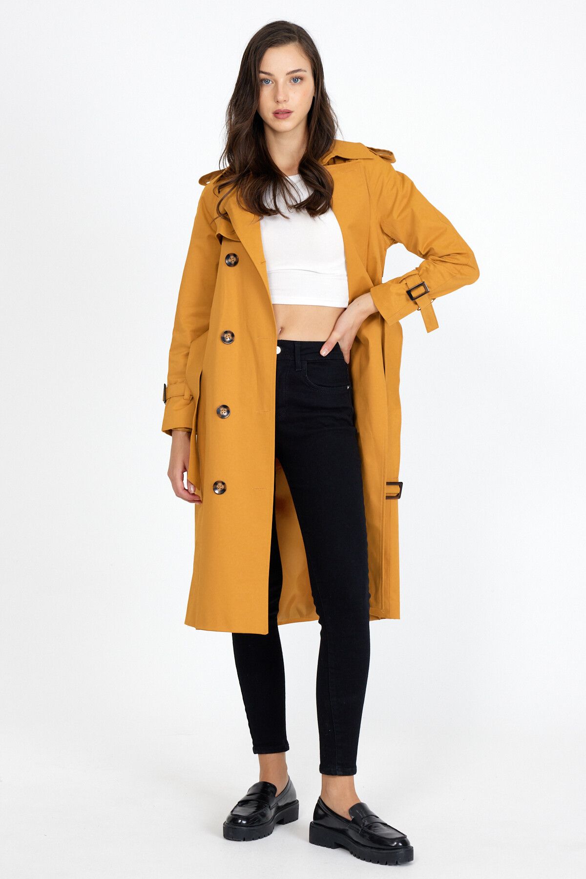Long trench coat women's waterproof shop
