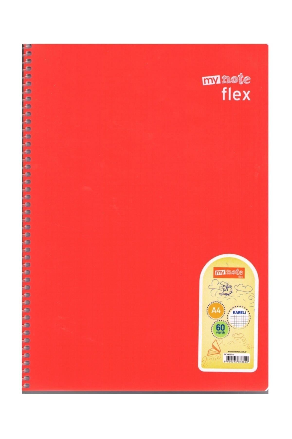 Mynote-Flex Spiral 60 Sheets Checked Notebook Red 1