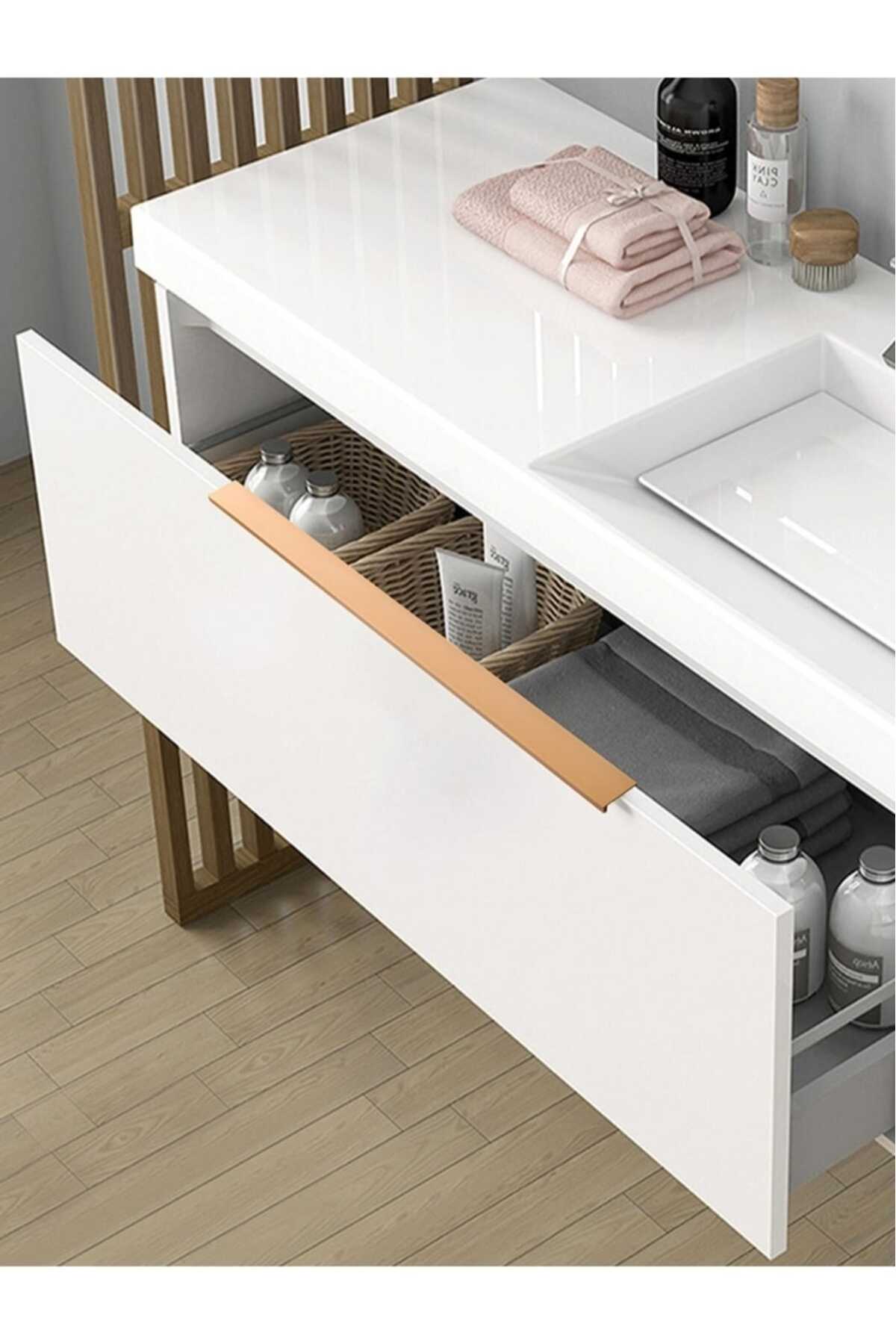 YARİS ( GOLD ) 15CM INTEGRATED HANDLE BACK SCREW DRAWER TV UNIT CONSOLE CHEST OF DRAWERS COVER HANDLE 15CM