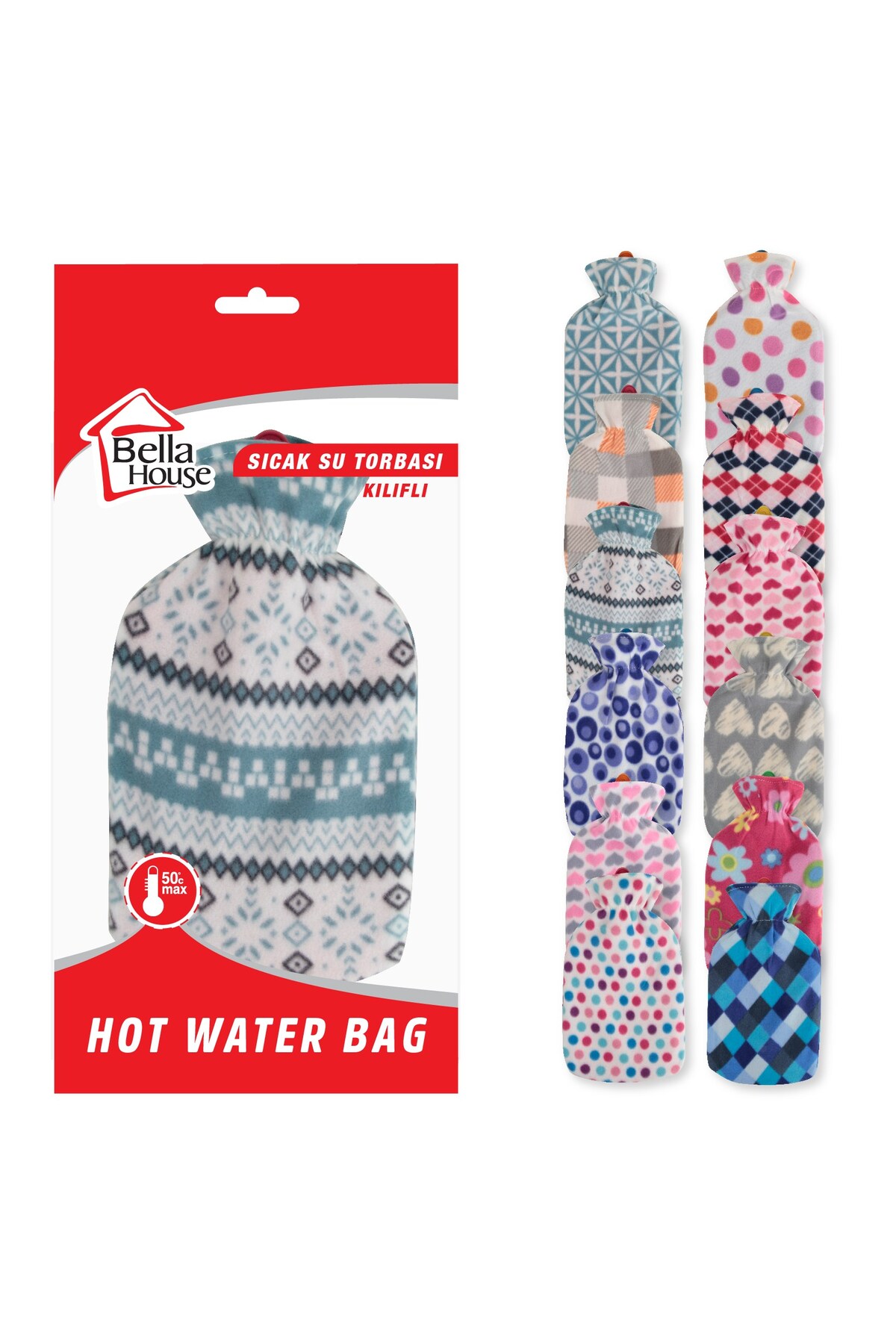 Bella House Sıcak Su Torbası 2 Lt Desenli Kılıflı K-8410