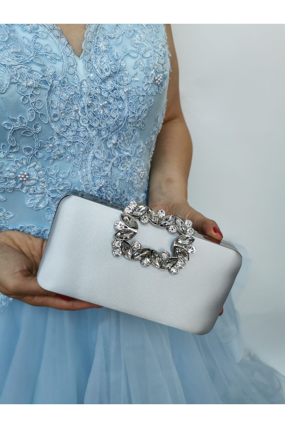 Silver sale engagement dress