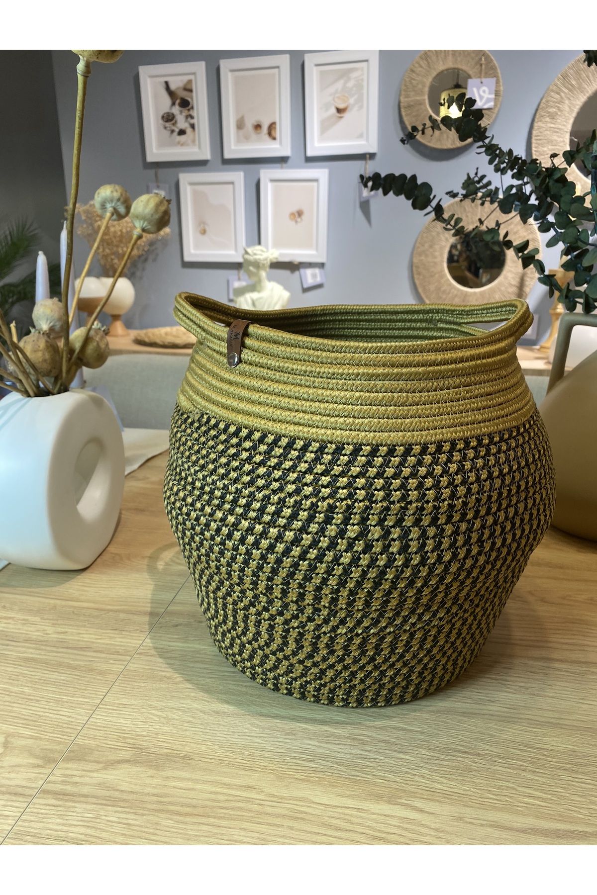 MaVaux-حقيبة زخرفية من الجوت من Orpheus Wicker Look - سلة متعددة الأغراض 7