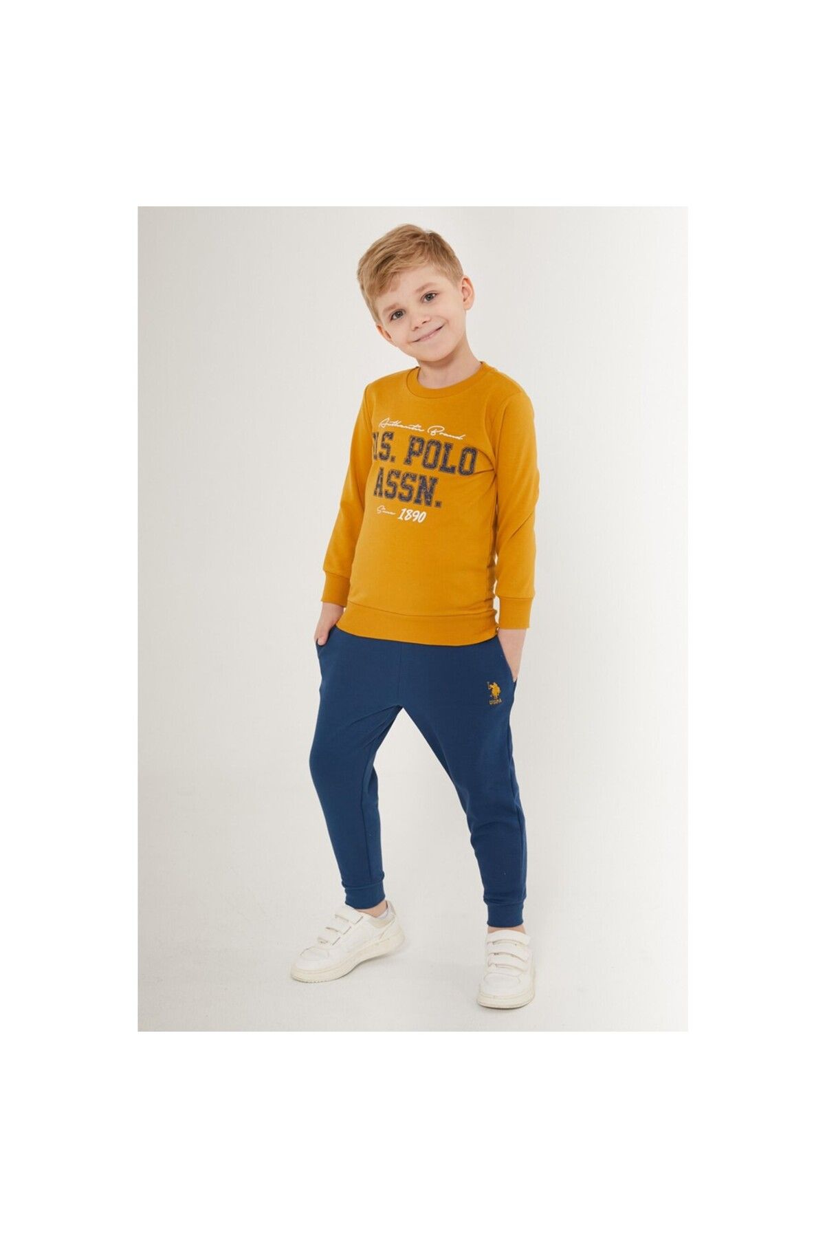 Yellow polo sweat suit top