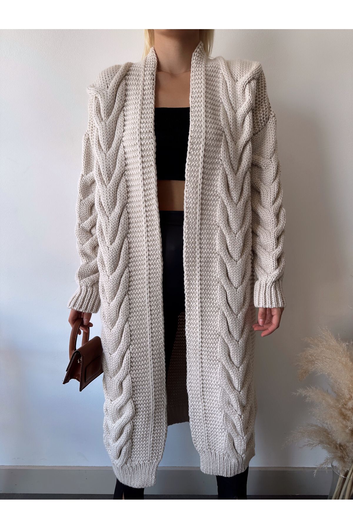 Long cotton sweater coat on sale