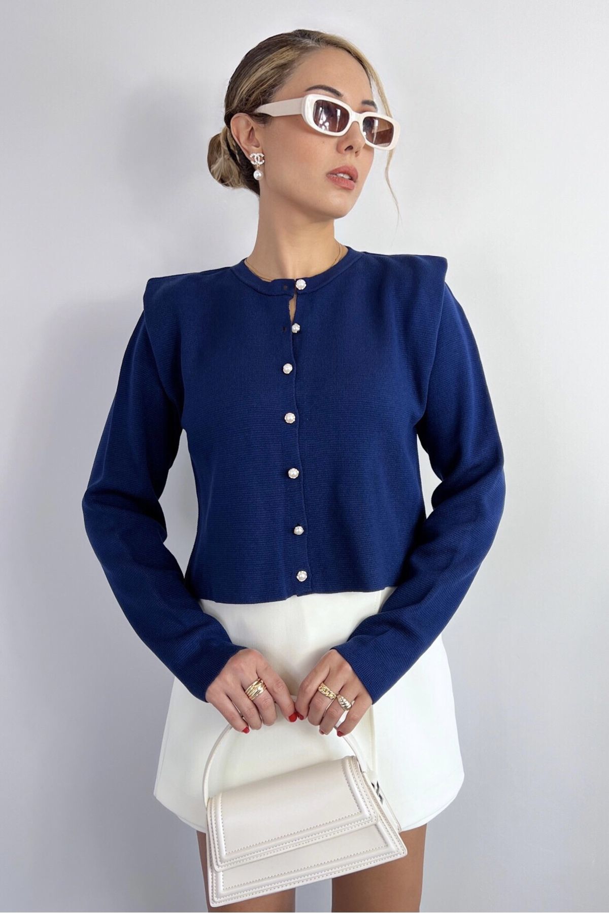 Pearl clearance shoulder cardigan