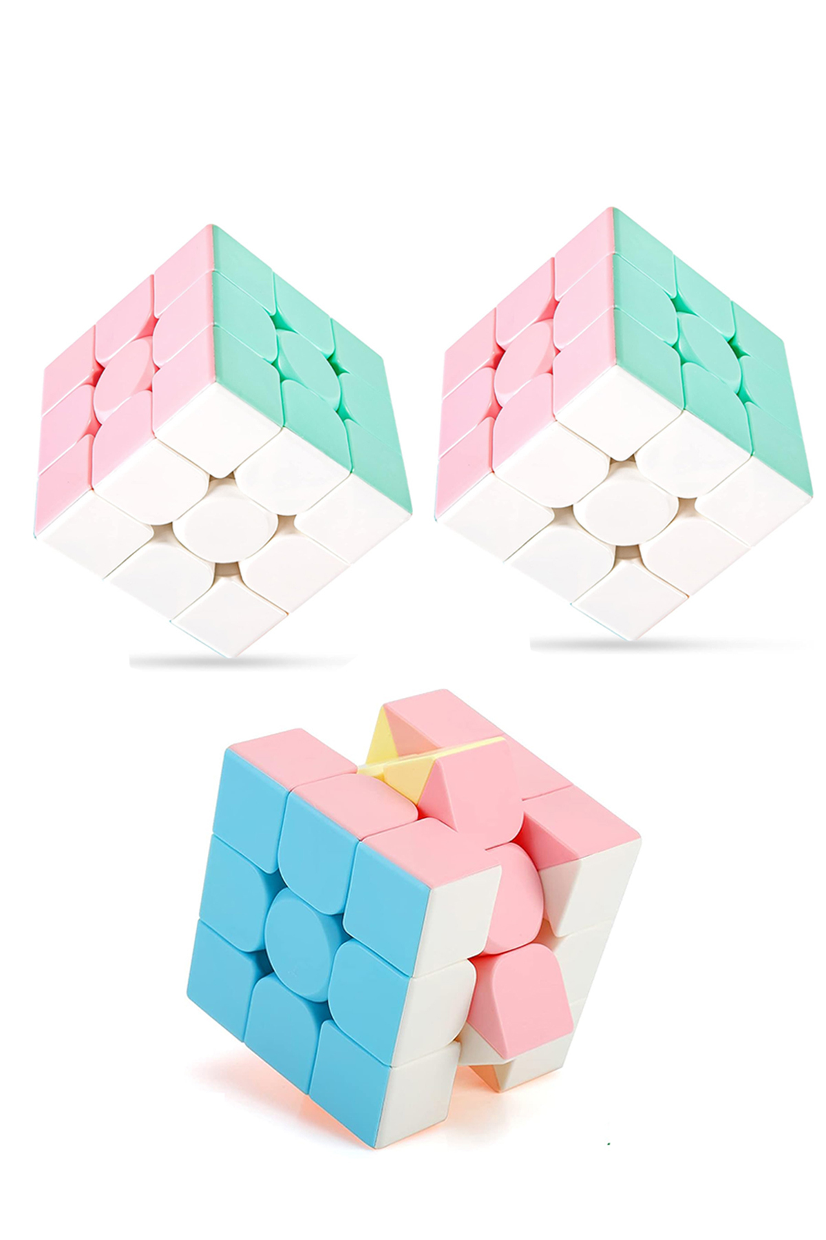 3 pcs Speed Cupe Cube Intelligence Cube 3x3 Pastel Colors Speed Cube,Fidget Toy Travel Intelligence Game