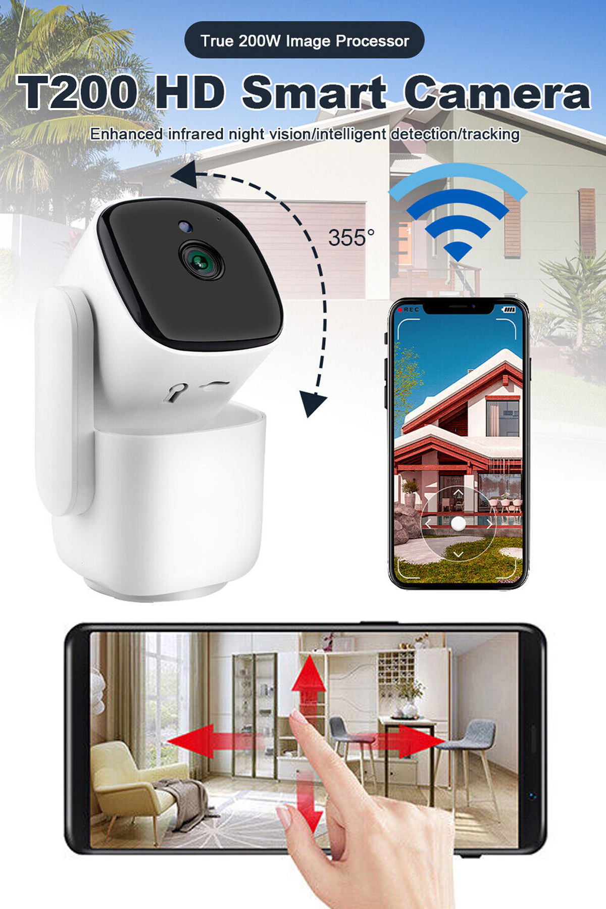TECHNOMEN 1080p 5G Wifi Ses Çıkış Güvenlik Kamerası Bebek Monitörü IR Kamera İp Kamera Gece Görüşlü Kızılötesi fotoğrafı 7 (önizleme)