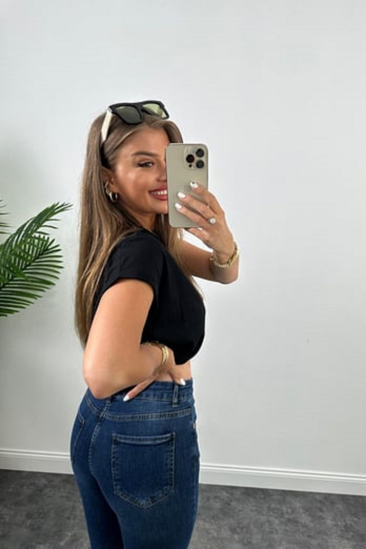 Laluvia-Jean skinny de lycra, albastru închis 6