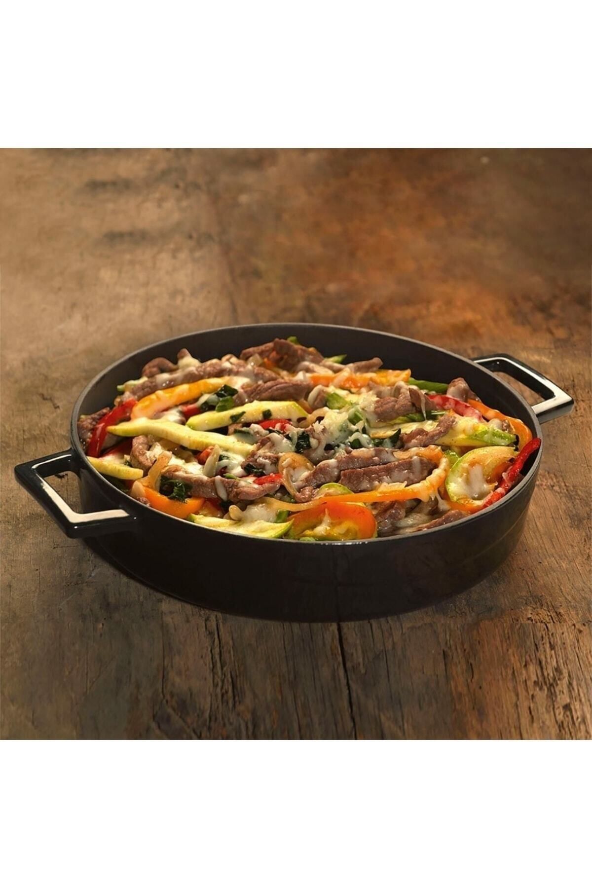 Lava-Cast Iron Multi-Purpose Flat Pot Trendy Series Diameter(ø)24 - Orange 7
