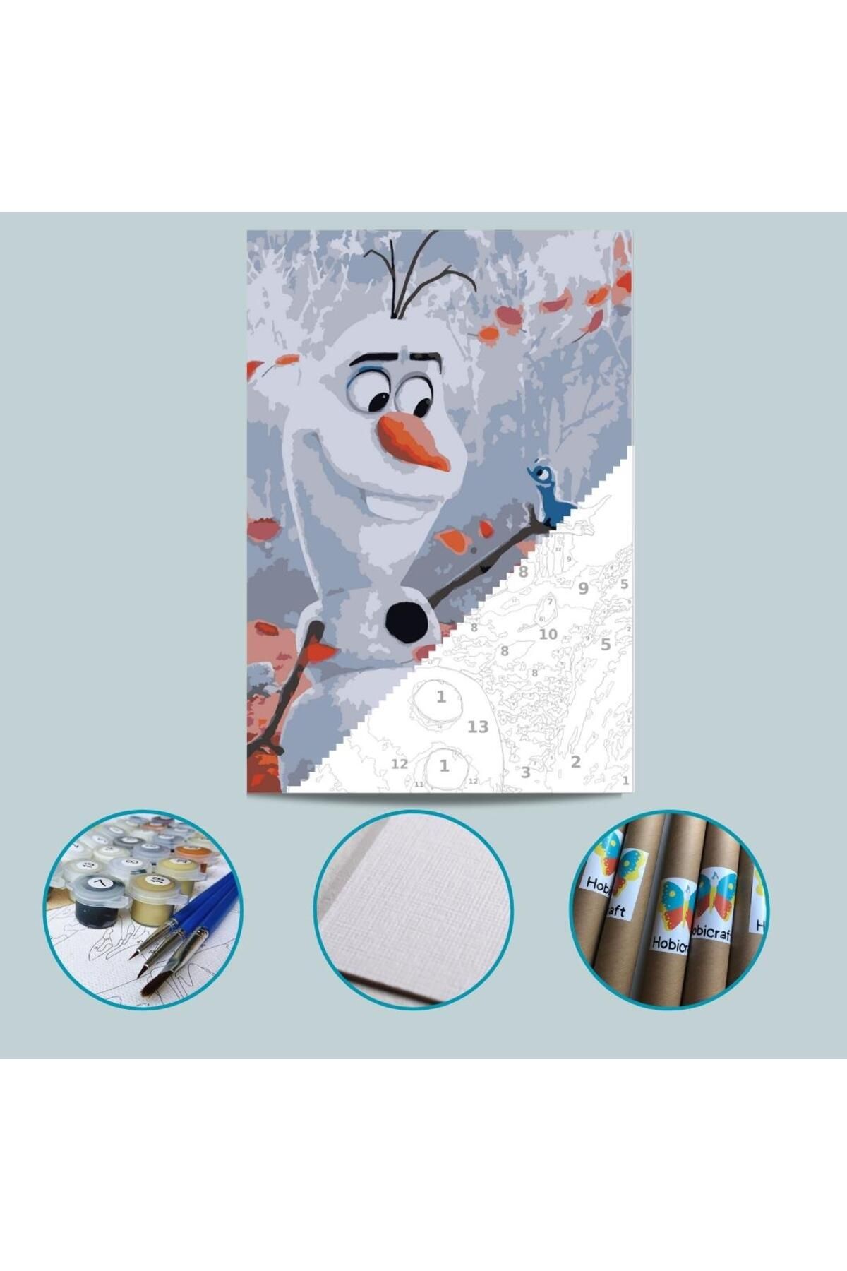 Hobiart-Olaf Frozen Canvas Painting by Numbers Set for Kids Including Paint and Brush 1